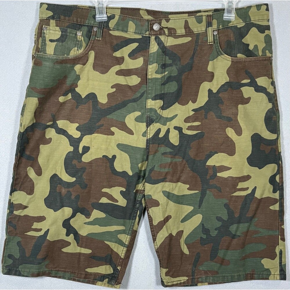 Vtg Levis 569 Camo Shorts Mens 42 Y2K Loose Baggy Straight Woodland Camouflage